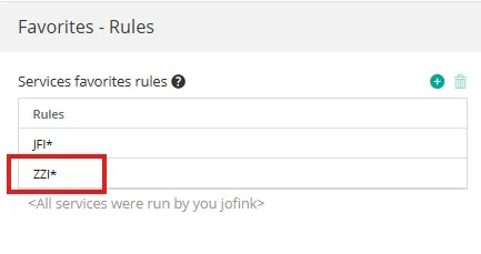 Adding a Rule to Favorites